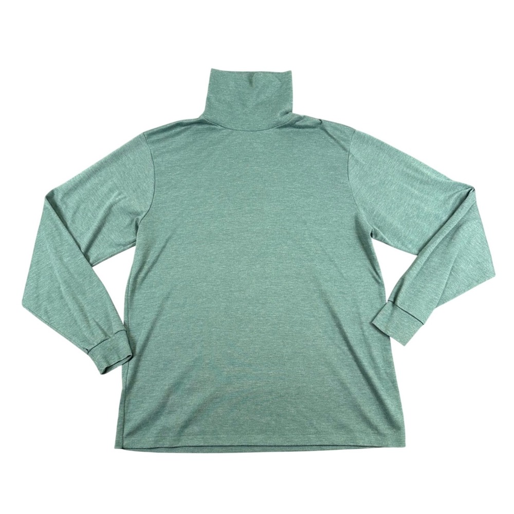 Vintage 80s LL Bean Turtleneck Mens XL Green Long Sleeve Made in USA 50/50 Shirt